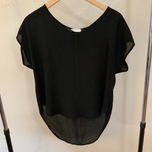 Lush High Low Black Blouse , Size Small